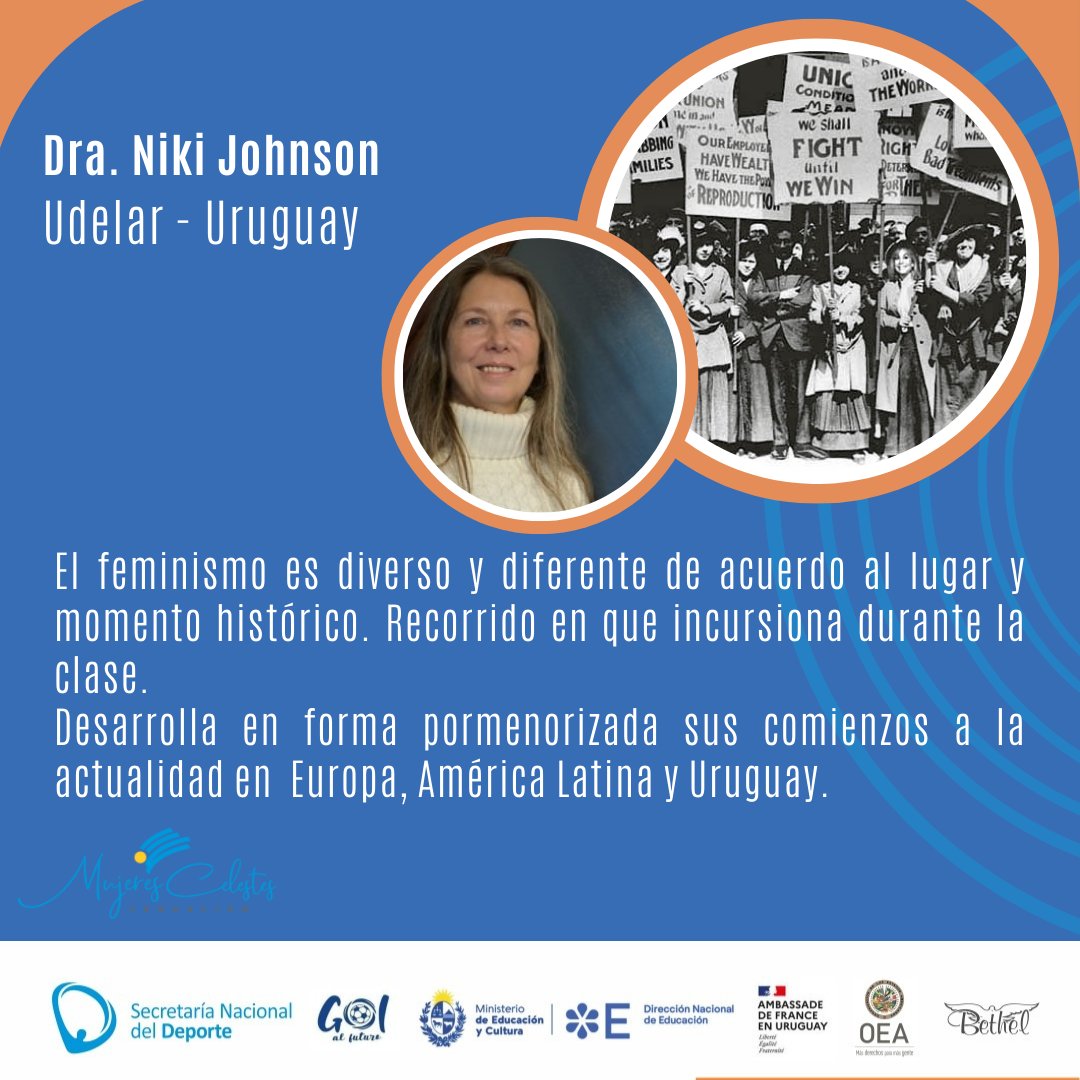 mujerescel's tweet photo. El pasado viernes 28 de abril la Dra. Niki Johnson dictó su clase: "Historias de los feminismos" 
.
.
Mujeres Celestes🇺🇾💙🤍
@mujerescel
@UyDeporte
@educacion_mec
@GolalFuturo
@alesagasti
@Sebabauza61
@FranceenUruguay
@SeytreJP
@MEC_Uruguay
@ccbarrientos
@BethelSpa
@A_Cottini https://t.co/LKSvavE7ZE