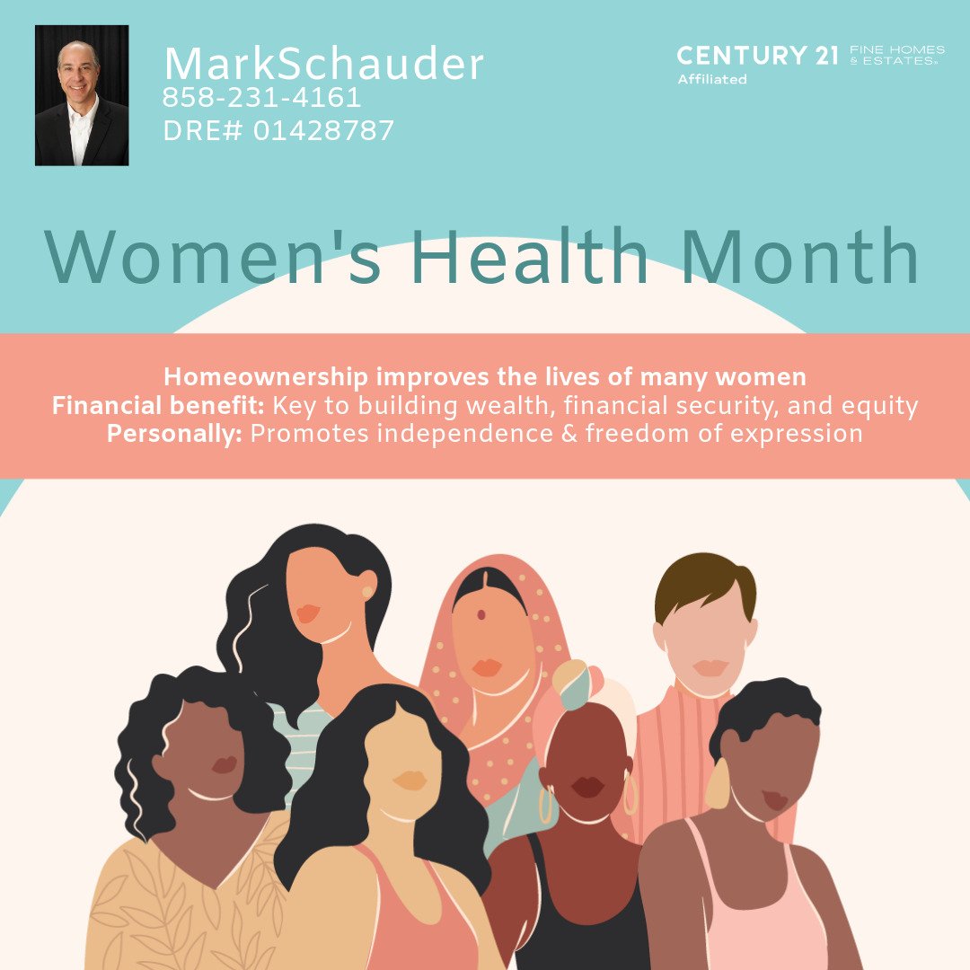 Did you know that home ownership can have a positive impact on a woman's health both financially and personally? With a stable home, women can focus on their health and well being while have more room for freedom of expression. #MarkSchauder
