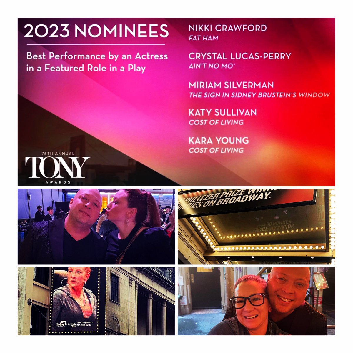 orrisimo's tweet photo. Over the moon for @kbridgets and her freaking @TheTonyAwards NOMINATION for her brilliant and history-making performance. So richly deserved. #TonyAwards #CostOfLiving https://t.co/xSisI8ASle