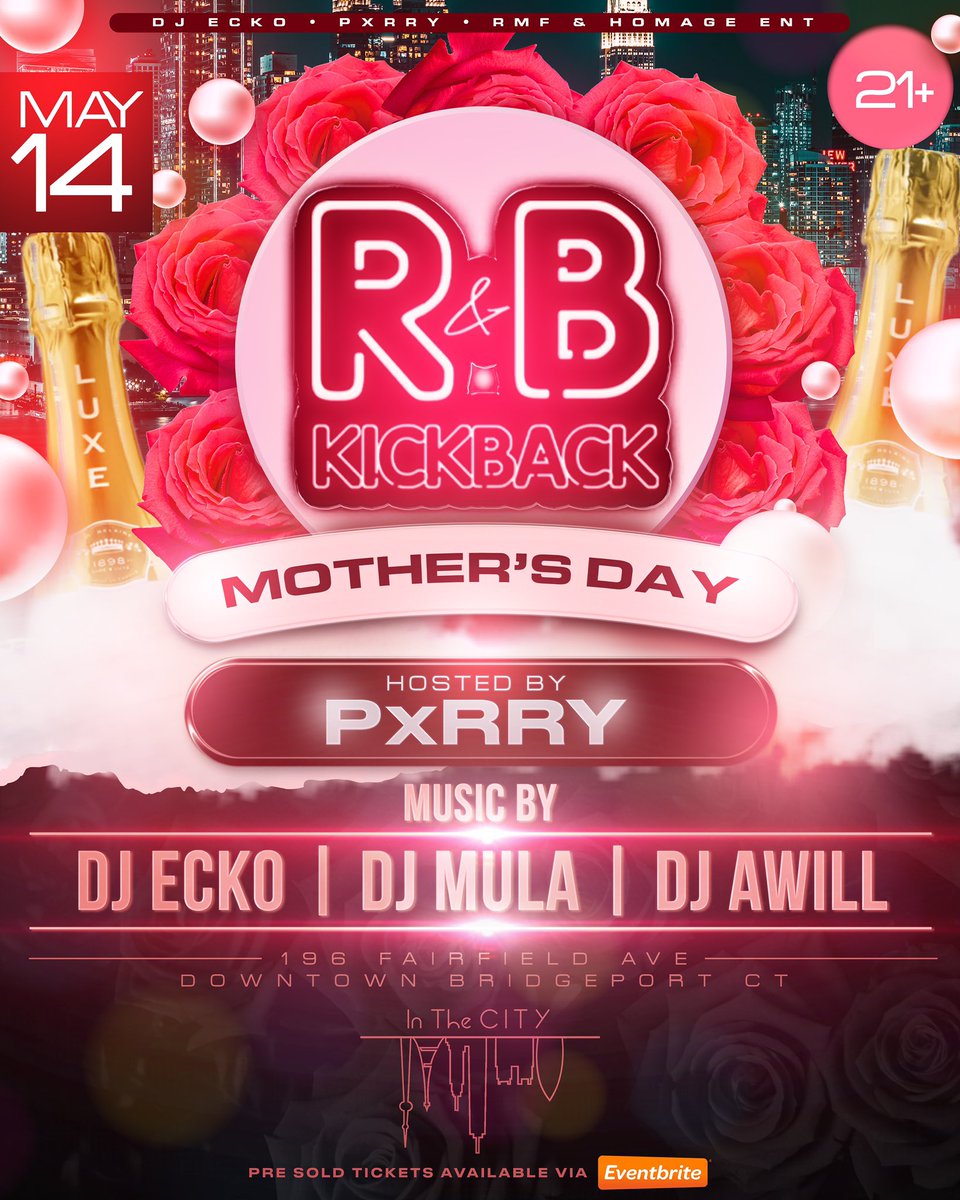 rnbkickback's tweet photo. Meet Us in Bridgeport CT | May 14th 

R&amp;B Kickback | Mothers Day 🥳🎬‼️🔥 

Tickets Available Here: 
https://t.co/HyzgFAyd0X https://t.co/8QVhqUKx8c