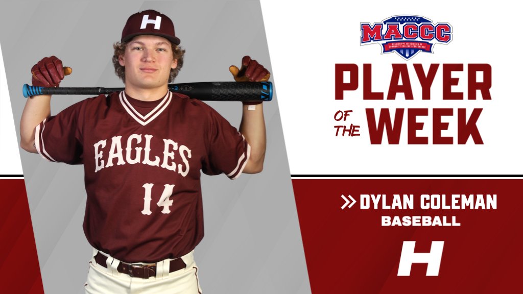 Hinds CC Baseball (@hindscc_bb) on Twitter photo Dylan Coleman Named MACCC Player of the Week
📰 | bit.ly/3NvpnZW
#GoHINDS🦅| #EFT Dylan Coleman Named MACCC Player of the Week
📰 | bit.ly/3NvpnZW
#GoHINDS🦅| #EFT