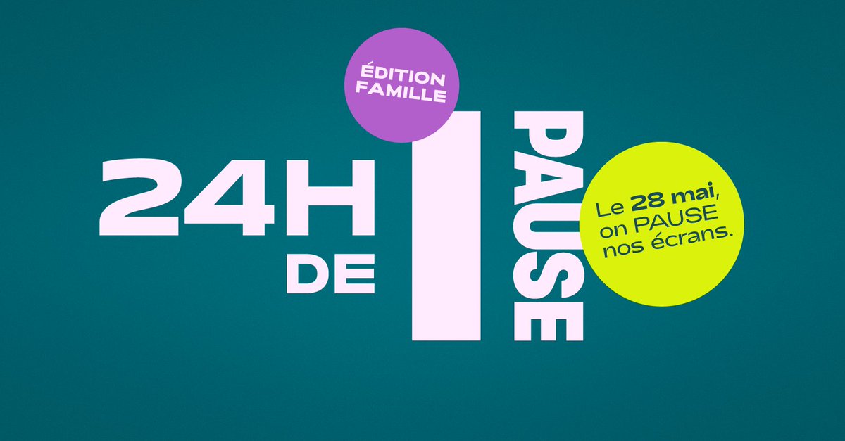 Le 28 mai, c’est le rendez-vous sans écran des familles! Présenté par l’Association des optométristes du Québec, réalisé avec le soutien de <a href="/GouvQc/">Gouvernement du Québec</a>, le 24h de PAUSE permet une prise de conscience pour améliorer ses habitudes numériques. Communiqué : 👉bit.ly/3ANCHRG