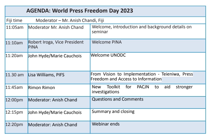 Happy World Press Freedom Day. Join us at 11am Fiji time for this Webinar with our very strong media representatives from the #Pacific Follow the link if you want join in the discussions us02web.zoom.us/j/81800101735?… @JohnHydePerth @ginakekea @solsmasi @PacIsNewsAssn
