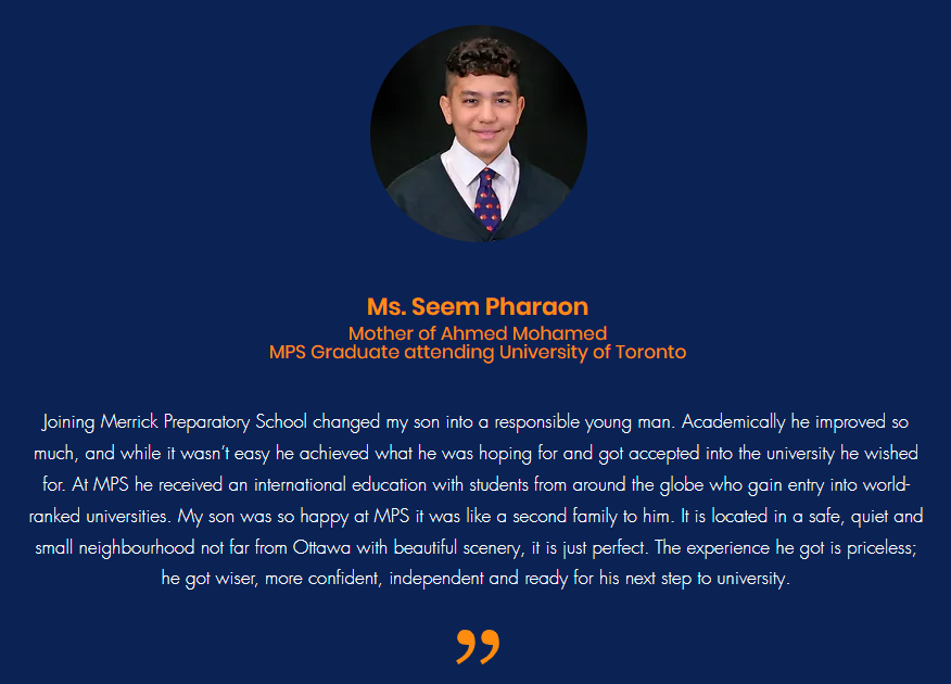 MerrickPS's tweet photo. #TestimonialTuesday #merrickprep #boardingschool #StudentSuccess https://t.co/IeHZ7qQJTj