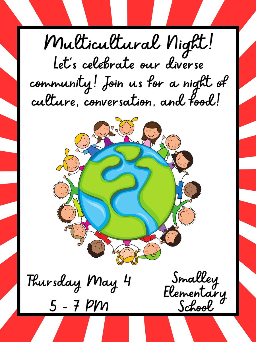 BBSmalleyES's tweet image. Celebrate Multicultural Night this Thursday!