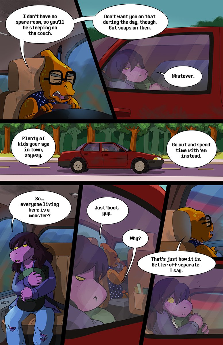 lynxgriffin's tweet photo. Growing Pains - Part four of four. Last part! Susie finally arrives in Hometown. #DELTARUNE https://t.co/fh3qGetHgC