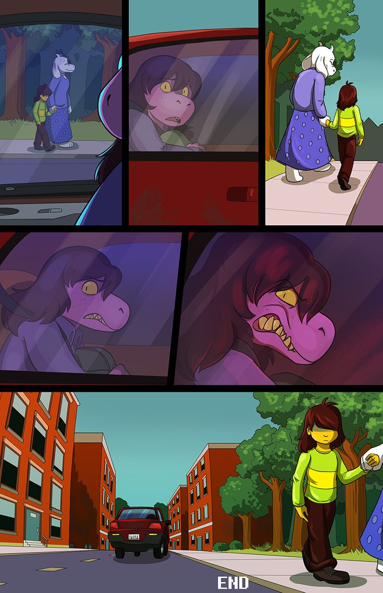 lynxgriffin's tweet photo. Growing Pains - Part four of four. Last part! Susie finally arrives in Hometown. #DELTARUNE https://t.co/fh3qGetHgC