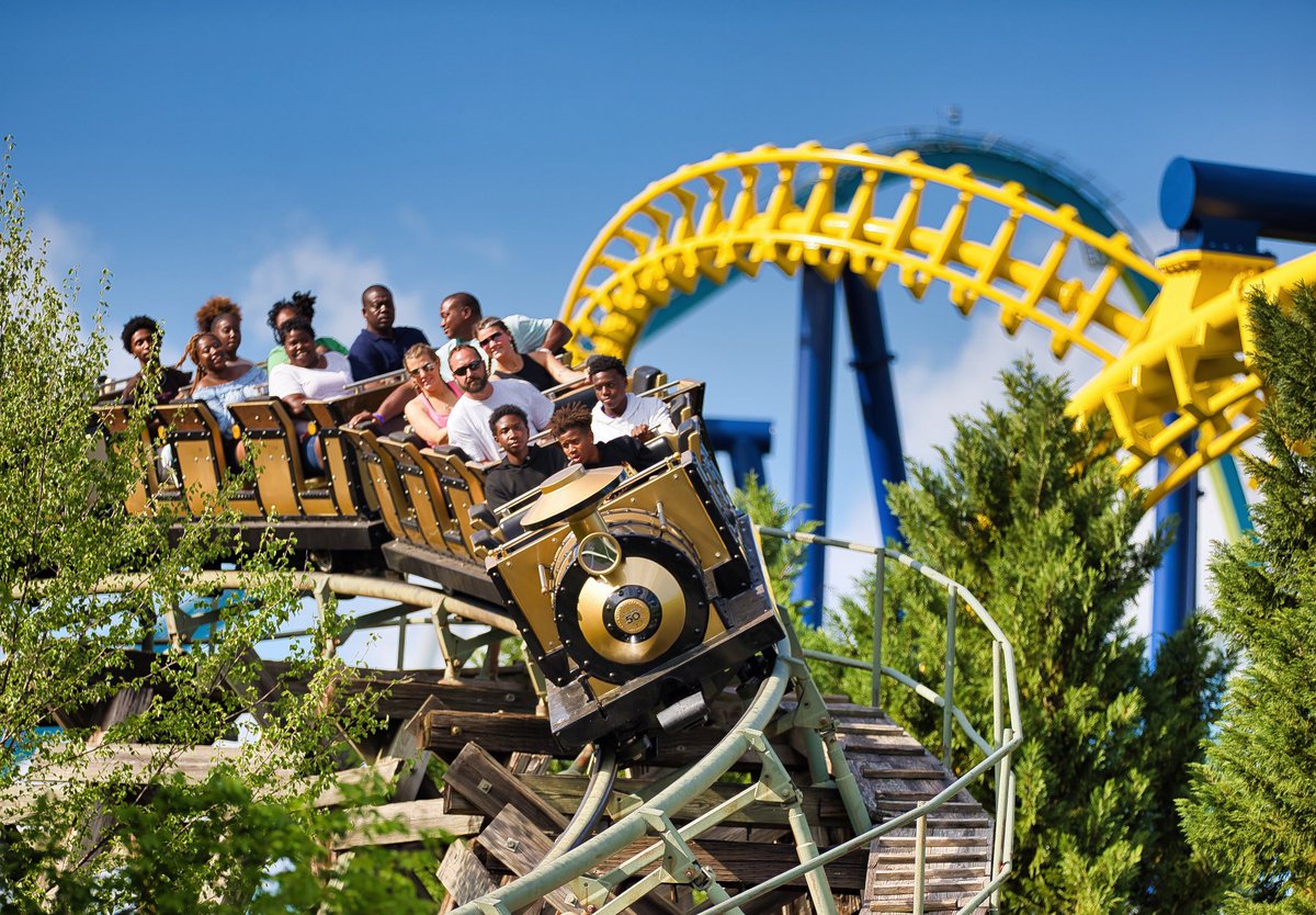 Love the 50th Anniversary Gold Train at @Carowinds ! 
#carowinds #ridewithace #amusementpark #Rollercoaster