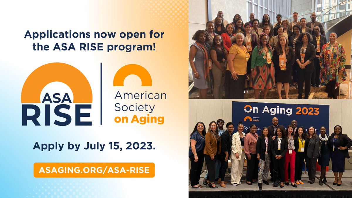 CMAorg: RT @EspinozaNotes: Applications are now open for the ASA RISE program! Apply to join ASA's third cohort of ASA RISE by July 15, 2023. Learn more here: asaging.org/asa-rise @ASAging