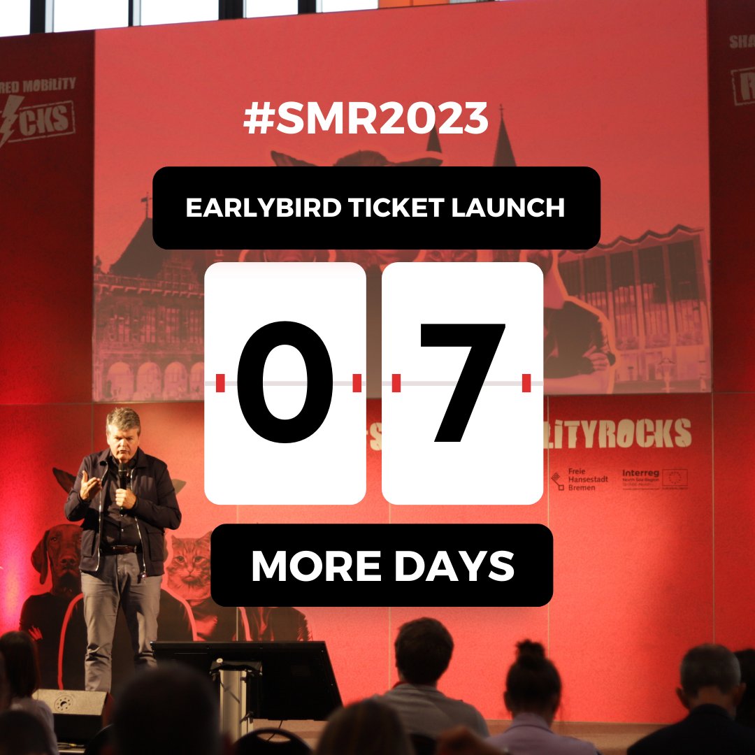🔔 UPDATE: Shared Mobility Rocks 2023 🤘

Earlybird tickets for this year's #SMR2023 Conference will go on sale in just 7 days! ⏳ Sign up to our mail list to be notified directly when the tickets go live: bit.ly/3HxZBk9

#SharedMobilityRocks #SharedMobility
