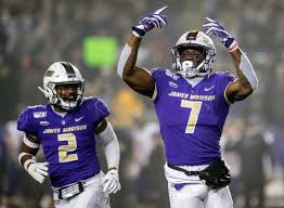 After a great conversation with @mhalloliver, I’m BEYOND blessed to announce my commitment to play football at the University of James Madison. Go Dukes! 💜 💛 #AGTG @mdoc376 @JMUFootball @LakeBraddockFB