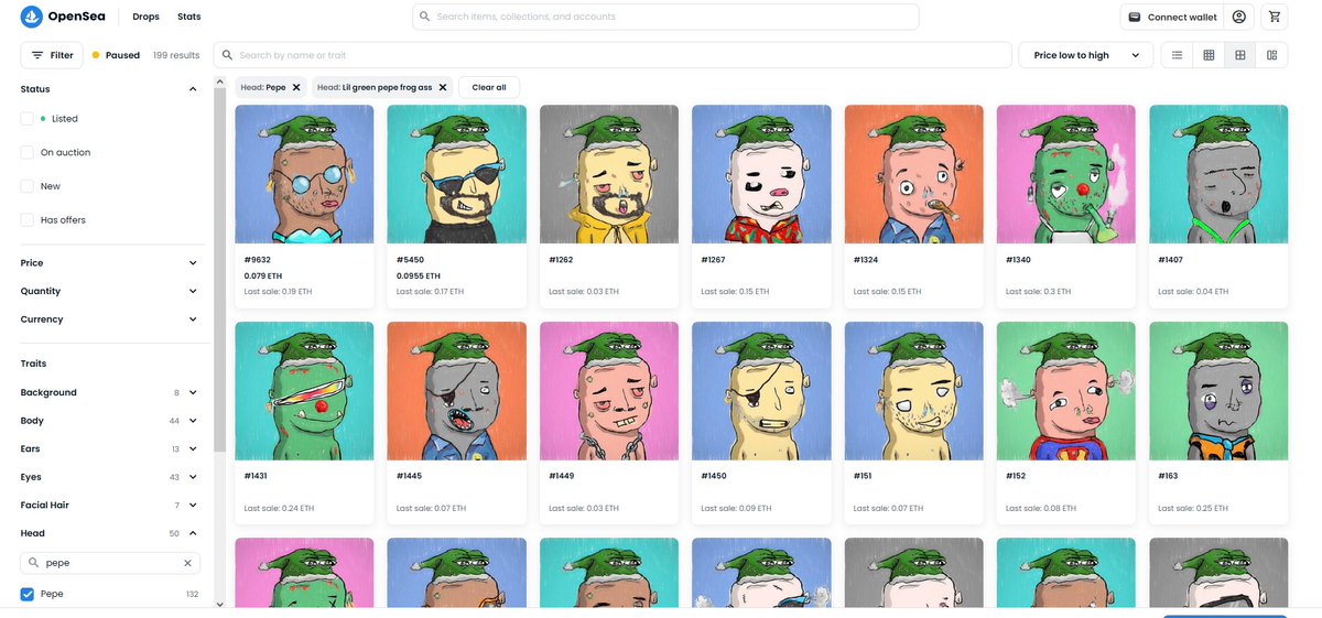 pabloslol's tweet photo. lil green pepe frog ass 

$pepe is #pabloslol 

only two listed because pablos are diamond handed

grab a pablo for the culture before we drop everything we have been working on. It's elite, you can trust that . . .

opensea collection: https://t.co/0PWPHDeGAA https://t.co/5Zm2LWBxni