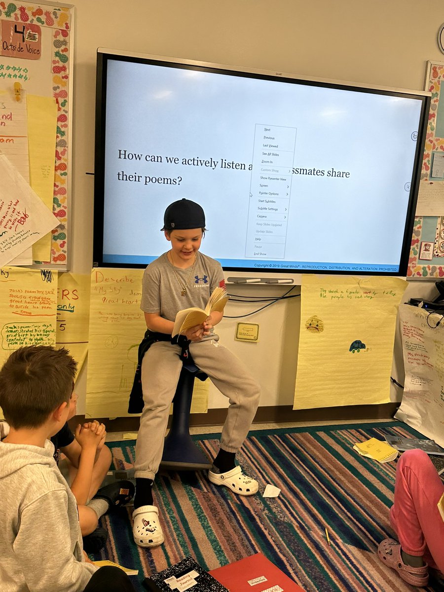4KinneySSS's tweet photo. Practicing active listening while some classmates share their favorite poems with fluency and expression during W&amp;W! @LPS_Fennessy @CroninSummerSt https://t.co/Y1ewIG1CcK