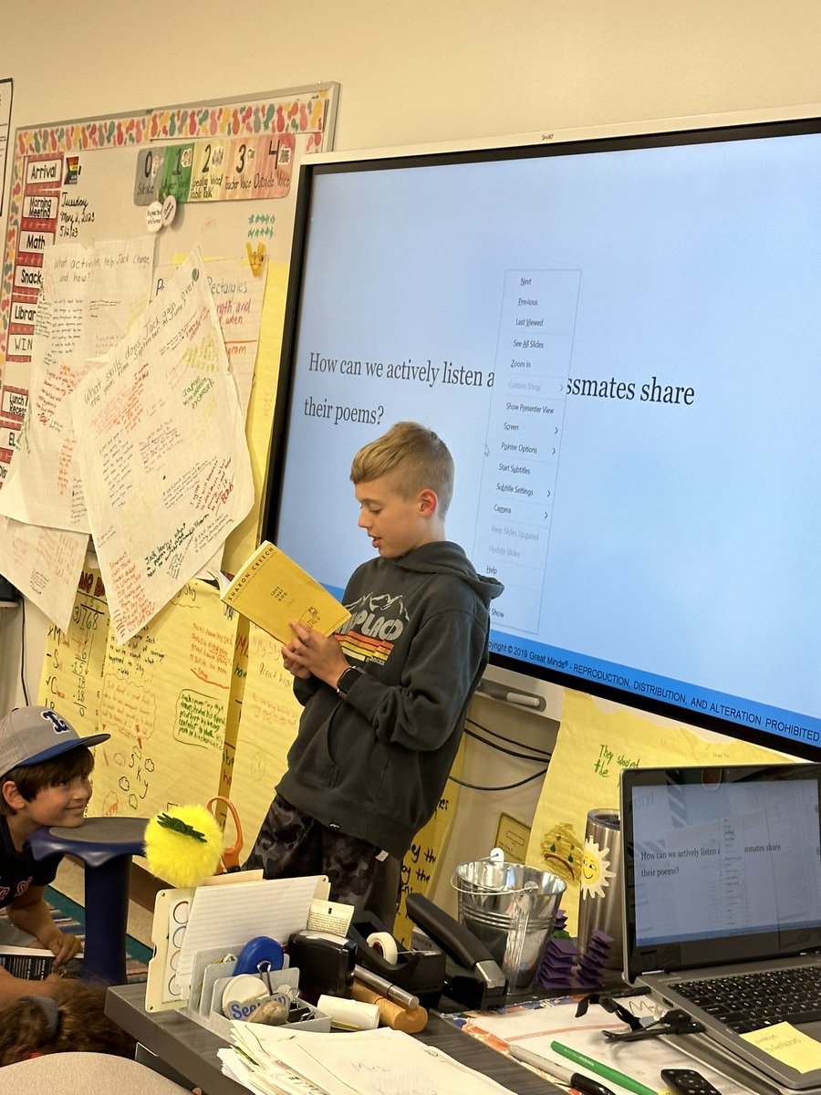 4KinneySSS's tweet photo. Practicing active listening while some classmates share their favorite poems with fluency and expression during W&amp;W! @LPS_Fennessy @CroninSummerSt https://t.co/Y1ewIG1CcK