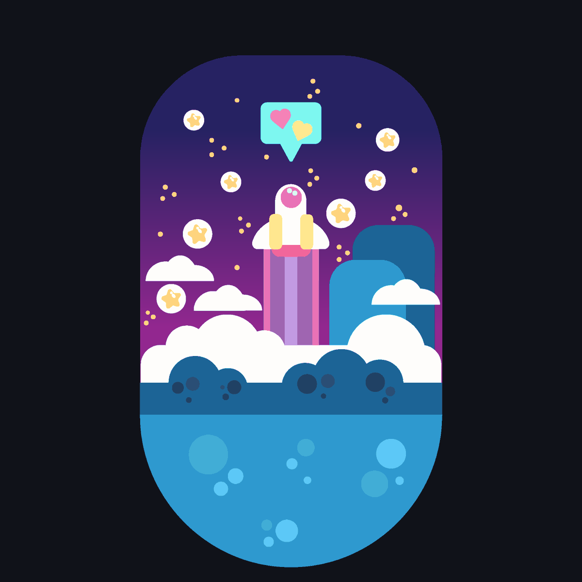 MandyFelixArt's tweet photo. Rocket in vector art, inspired by Bee and Puppycat! Held at the Saga school of arts!( •̀ ω •́ )✧

#Illustrator #Adobeillustrator #sagadeartes #escolasaga #vetor #vetorart #illustration #art #digitalart #BeeandPuppyCat https://t.co/1fM0vBcLtW