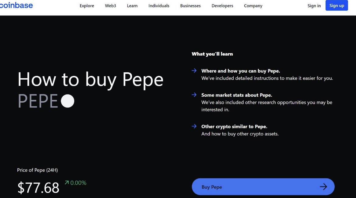 MrPunk.eth on Twitter: "Coinbase soon going to list $pepe ? 🐸 https://t