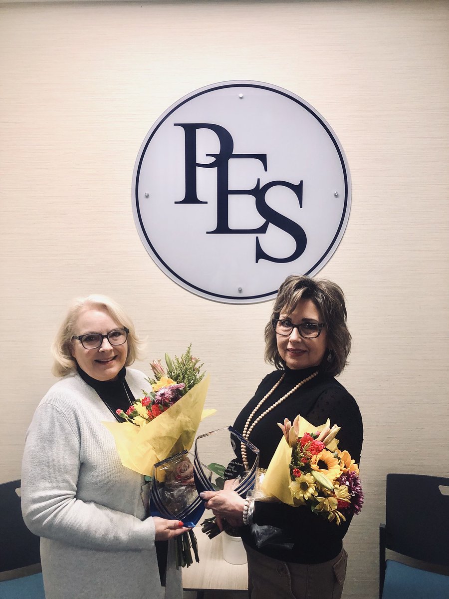PESPrincipal1's tweet photo. Congratulations Julie Wiles, PES Teacher of the Year, and Sally Smith, PES Classified Employee of the Year. We are incredibly fortunate to have you at PES ❤️⁦@nwhsc1⁩ ⁦@BurrosPTA_IN⁩ https://t.co/LFAEAWJ4Gt