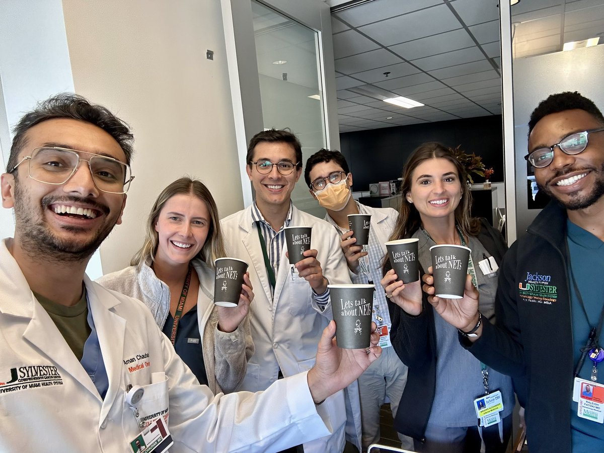 Second day on inpatient service and we have a NET consult!! Perfect opportunity to teach my team and get them interested in Neuroendocrine Oncology. Looks like they are sold!! 😀 🦓<a href="/SylvesterCancer/">Sylvester Comprehensive Cancer Center</a> <a href="/umiamimedicine/">Miller Medicine</a>