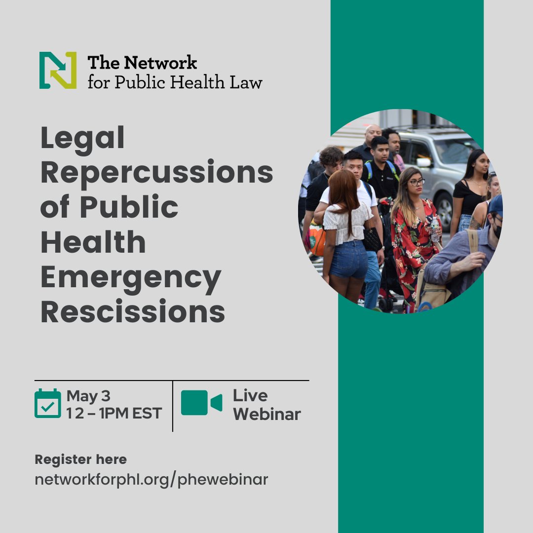 networkforphl's tweet photo. Join us for a discussion of the real-world consequences of ending the Public Health Emergency that governments, public health stakeholders, and others must prepare for.
https://t.co/tamIm7zEWP
#phlaw #healthequity #communityhealth #publichealth https://t.co/tFFnDbuDNp