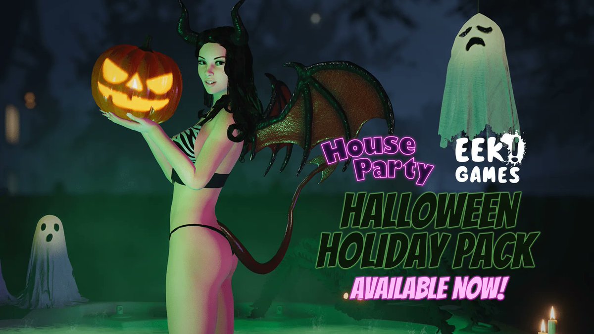 houseparty_game's tweet photo. The House Party - Halloween Holiday Pack is out now!

Grab it so you can toggle on/off the haunted house decor and creepy costumes in the main menu anytime!

It’s free, doods. Enjoy the spooky season all year long and play it now: https://t.co/L9e93rb3is  

#HouseParty #EekGames https://t.co/ZCzlU8pAWt