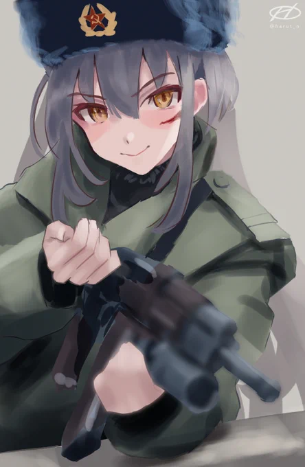 ガングート「銃穀刑だ」 興奮すると頬の傷が真紅に浮かび上がるヤベー女;  #艦これ版深夜の真剣お絵描き60分一本勝負 #艦これ版真剣お絵描き60分一本勝負_20230502