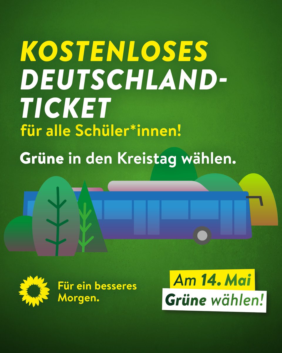 GruenePi's tweet photo. Wir fordern: Das #49EuroTicket muss für alle Schüler*innen im Kreis Pinneberg kostenlos sein!

Am 14. Mai habt ihr die Wahl.

#Deutschlandticket #KommunalwahlSH2023 #heutemorgengrün #füreinbesseresmorgen

Mehr Infos: https://t.co/XPfNxgXd4P https://t.co/gQCdVnic5O
