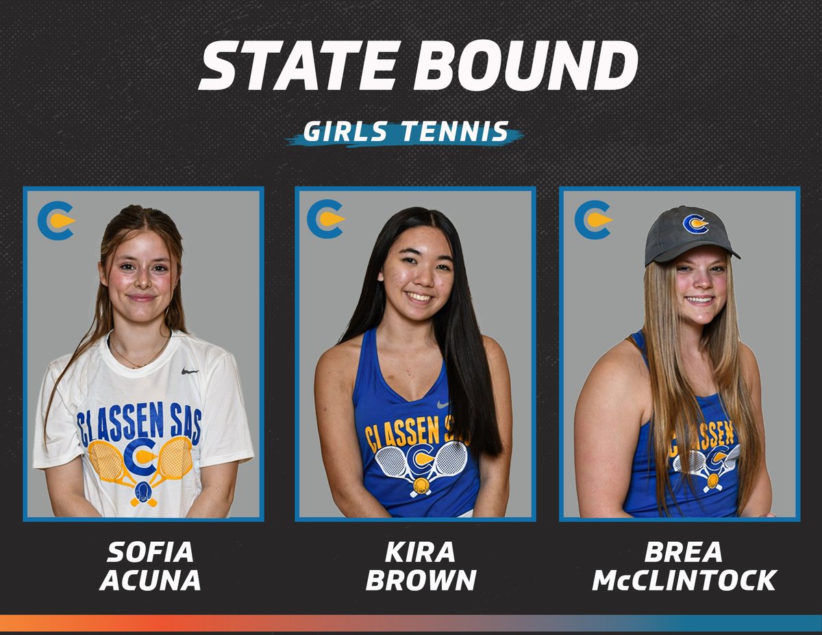 𝙎𝙩𝙖𝙩𝙚 𝘽𝙤𝙪𝙣𝙙 🎾 Congratulations to this trio from @ClassenSASOKC Tennis for punching their tickets to the Class 4A Girls State Tennis Tournament! The Lady Comets will be in action on Friday-Saturday at @okctenniscenter! @OKCPS