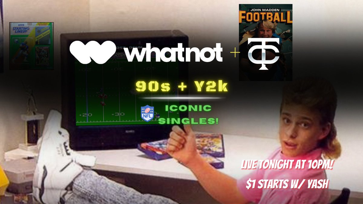 ThrillpackCards's tweet image. 🚨 Launching tonight on WhatNot w/ a 90s + Y2K NFL Singles + Slabs show!

🎉 Giveaways Galore

💰 45+ raw singles lots starting at just $1!

👀 Rookies, refractors, serial-numbered cards, iconic rookies, iconic inserts

💎40+ Slabs

💥HOFers, Legends

👇
whatnot.com/live/8953c536-…
