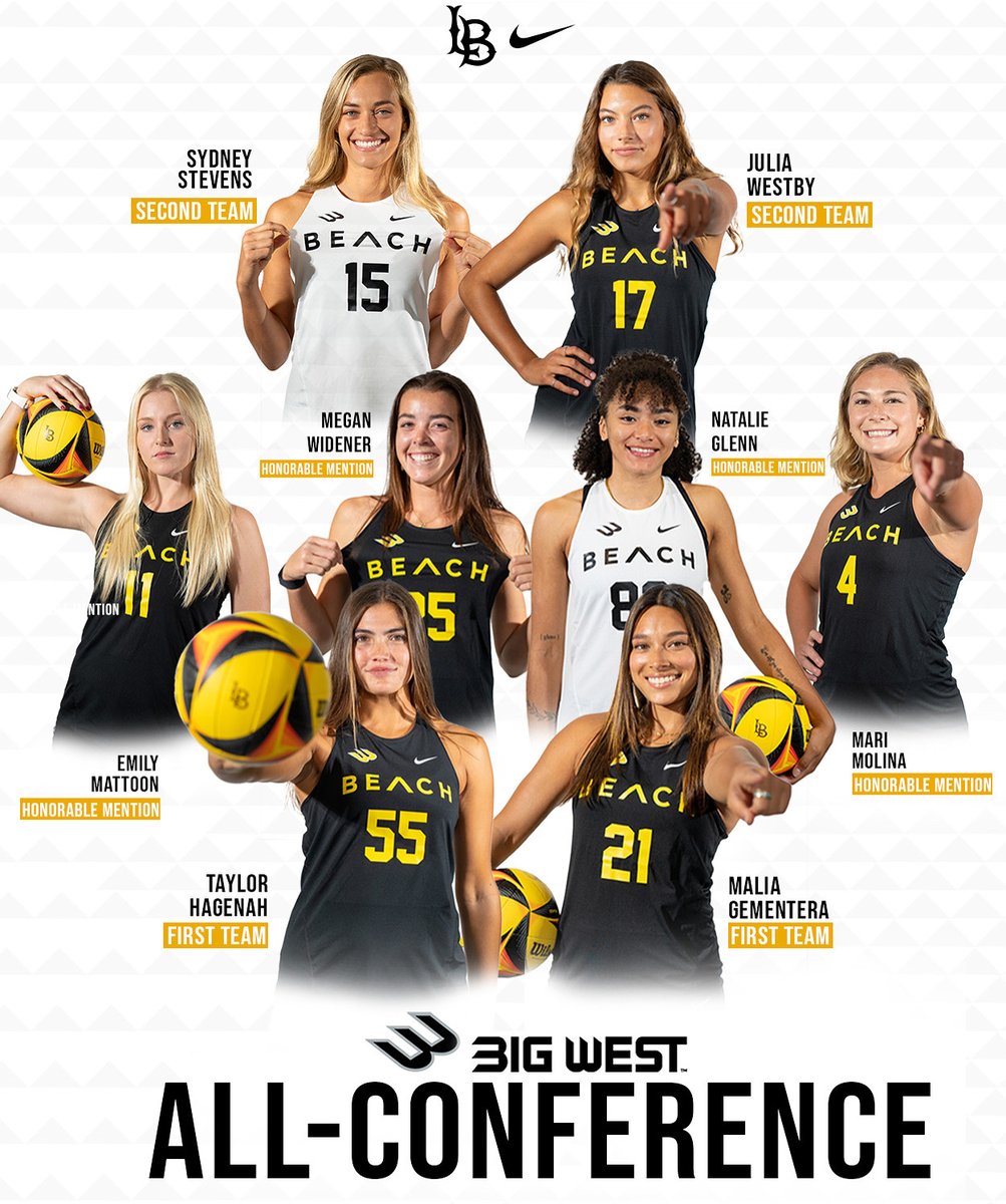 The Beach dominates the end of the year Big West awards! #GoBeach 

Coach Campbell: Coach of the Year
Malia & Taylor: Co-Freshman of the Year
EIGHT All-Big West honorees

longbeachstate.com/news/2023/5/2/…