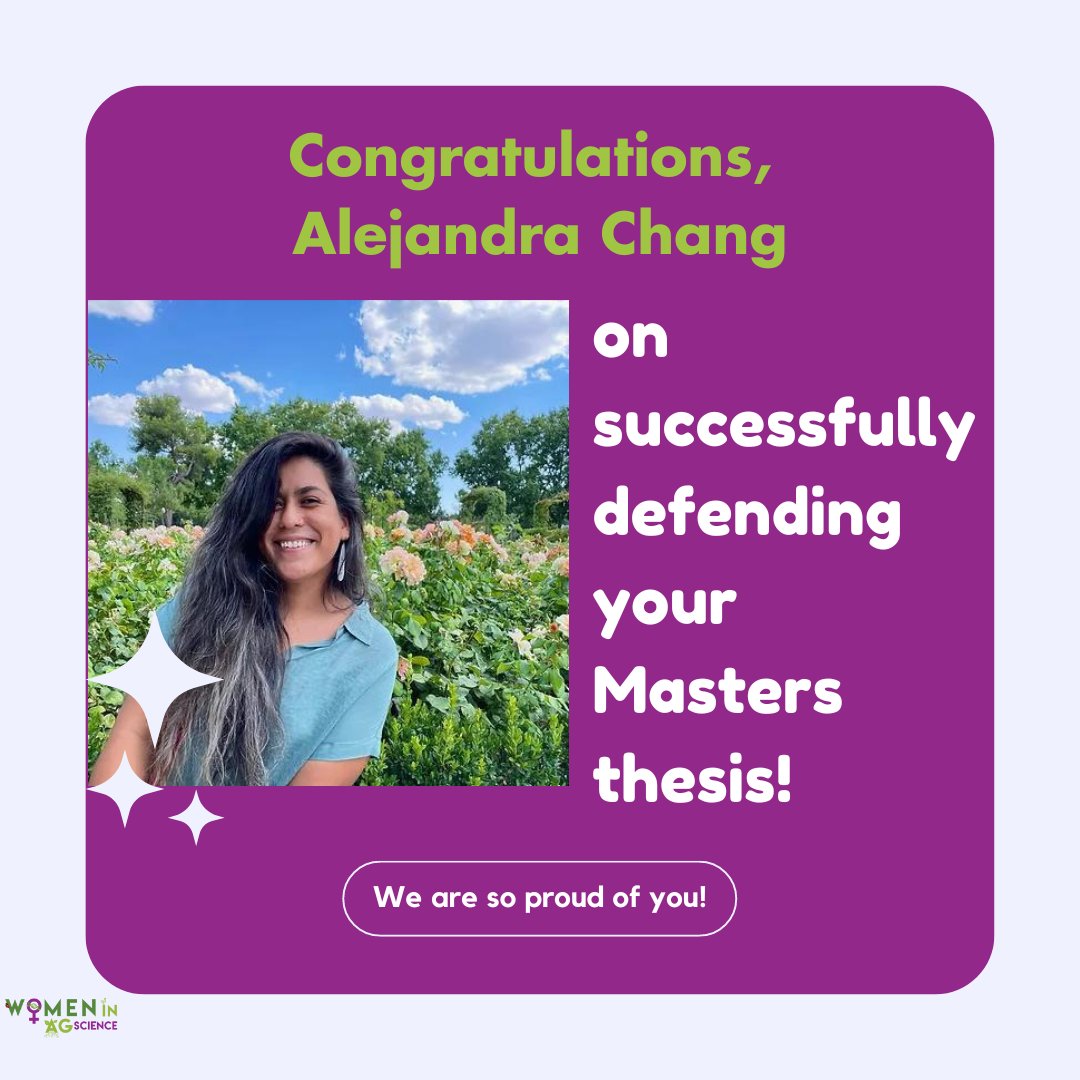 Congratulations to WAGS team member <a href="/agroalexcsquare/">Alejandra Chang 🇵🇷</a> on successfully defending your Masters thesis!