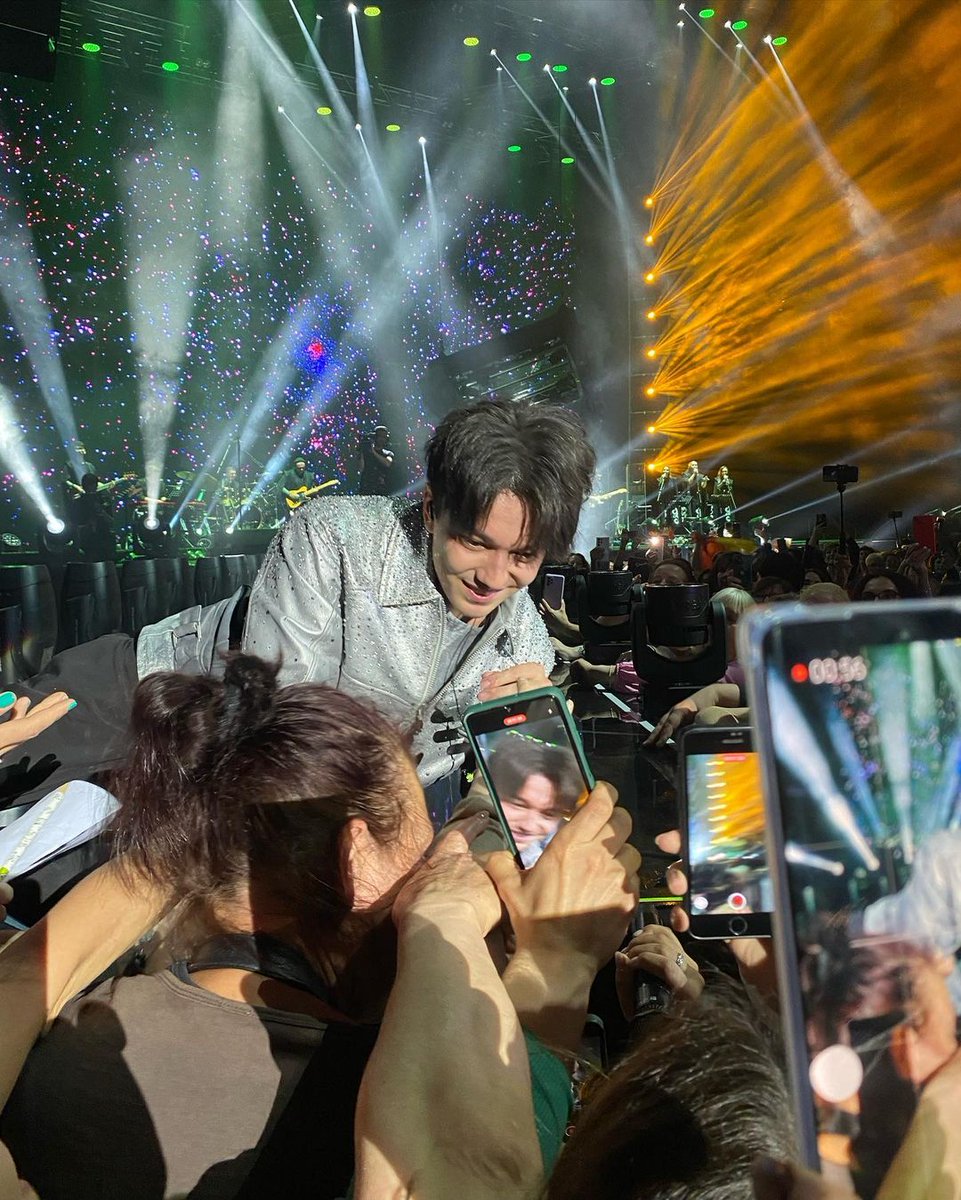 Look at that cheeky smile. Dimash loves his fans and it shows. He interacts with them at every concert and we can't wait for the next one. 
@dimash_official 
#DimashConcerts