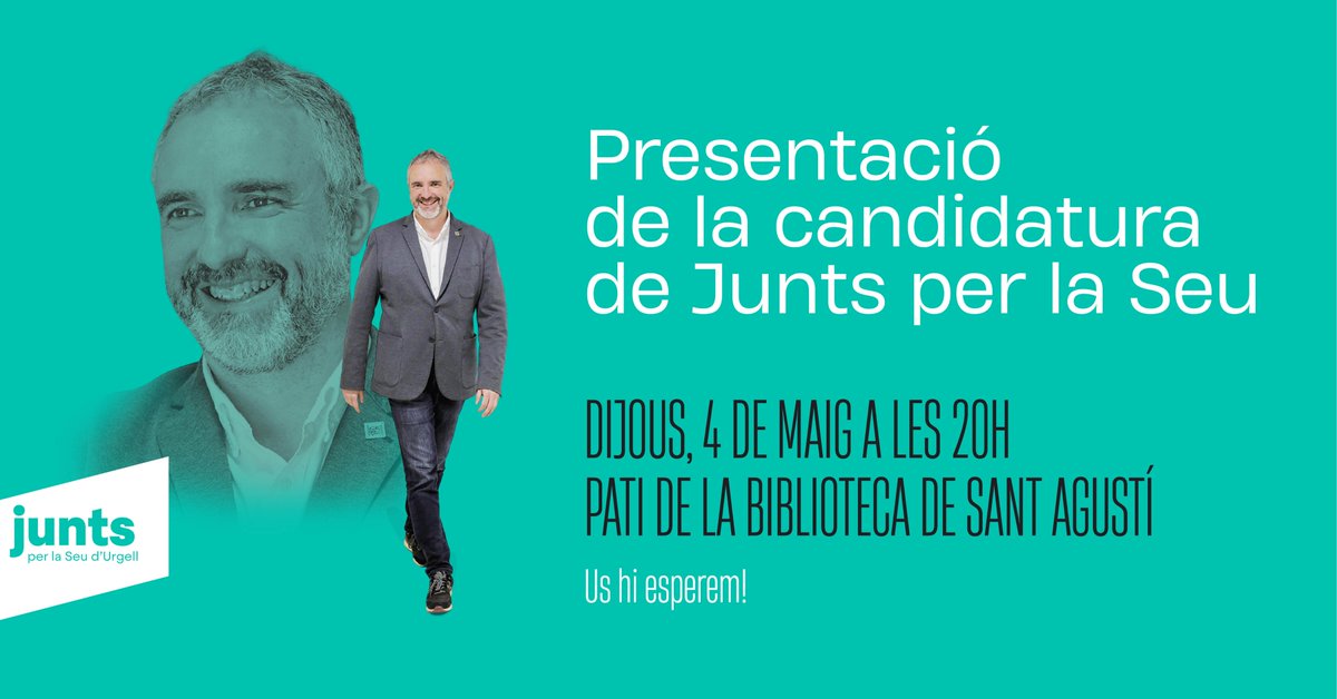 🫵 Vine a conèixer l'equip de la candidatura de #JuntsXlaSeu a les eleccions del #28MlaSeu!

🗓️ Aquest dijous, 4 de maig, a les 20h t'esperem al Pati de la Biblioteca de Sant Agustí

👉 juntsxlaseu.cat/GFFK5
