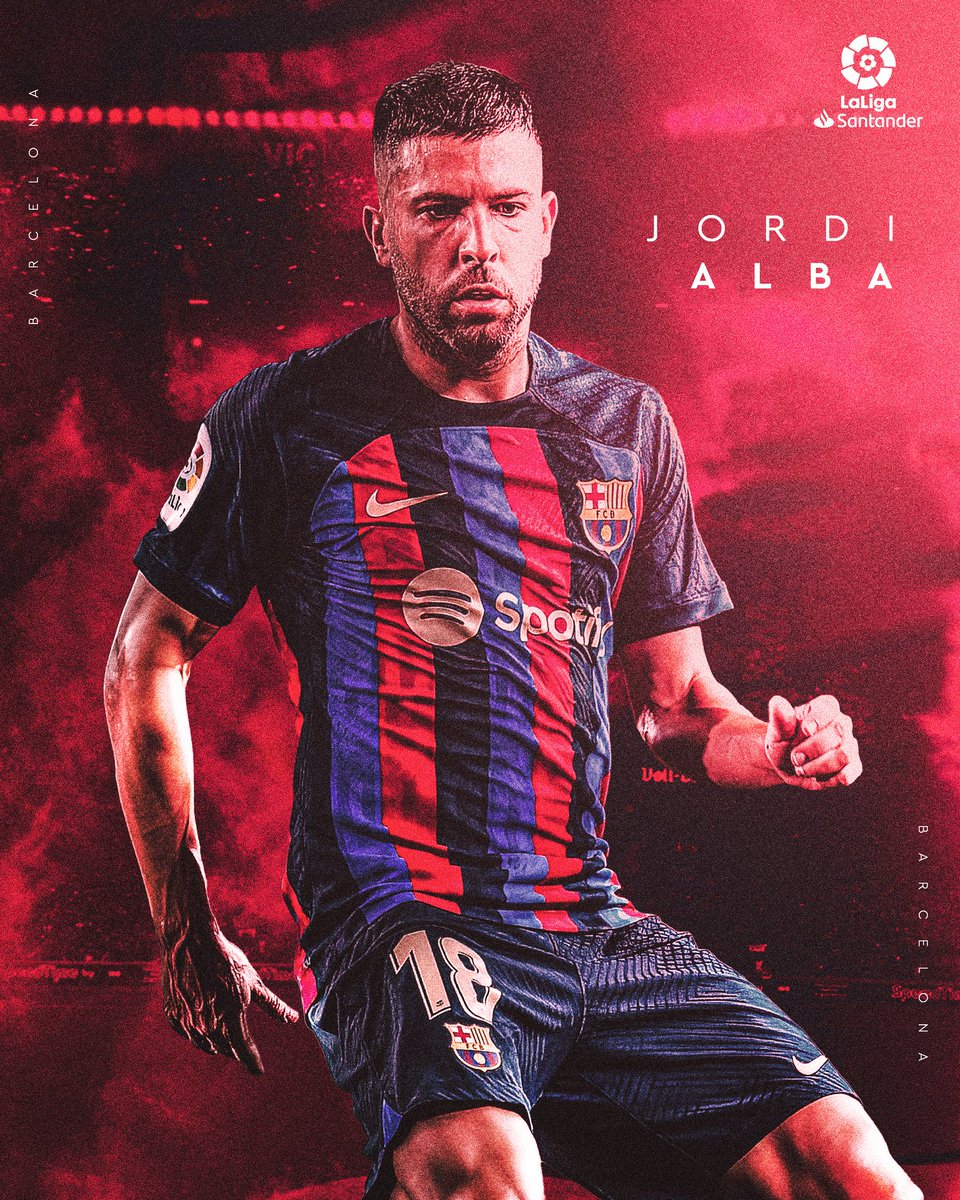 LaLiga's tweet photo. 💙⚽❤ ¡Apareció @JordiAlba para adelantar al @FCBarcelona_es!

#BarçaOsasuna 
#LaLigaSantander https://t.co/bMQKGvVtFe