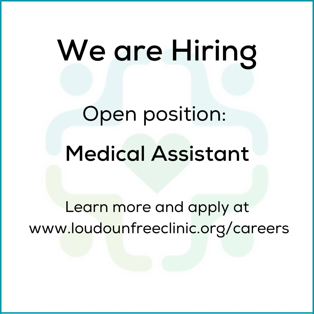 LFCsaveslives's tweet photo. Would you or someone you know like to join our team? Go to https://t.co/Jjz37PFMSc to learn more and apply!
.
#NowHiring #MedicalAssistant #LoudounFreeClinic #MissionDriven https://t.co/SPMCKsDu8v