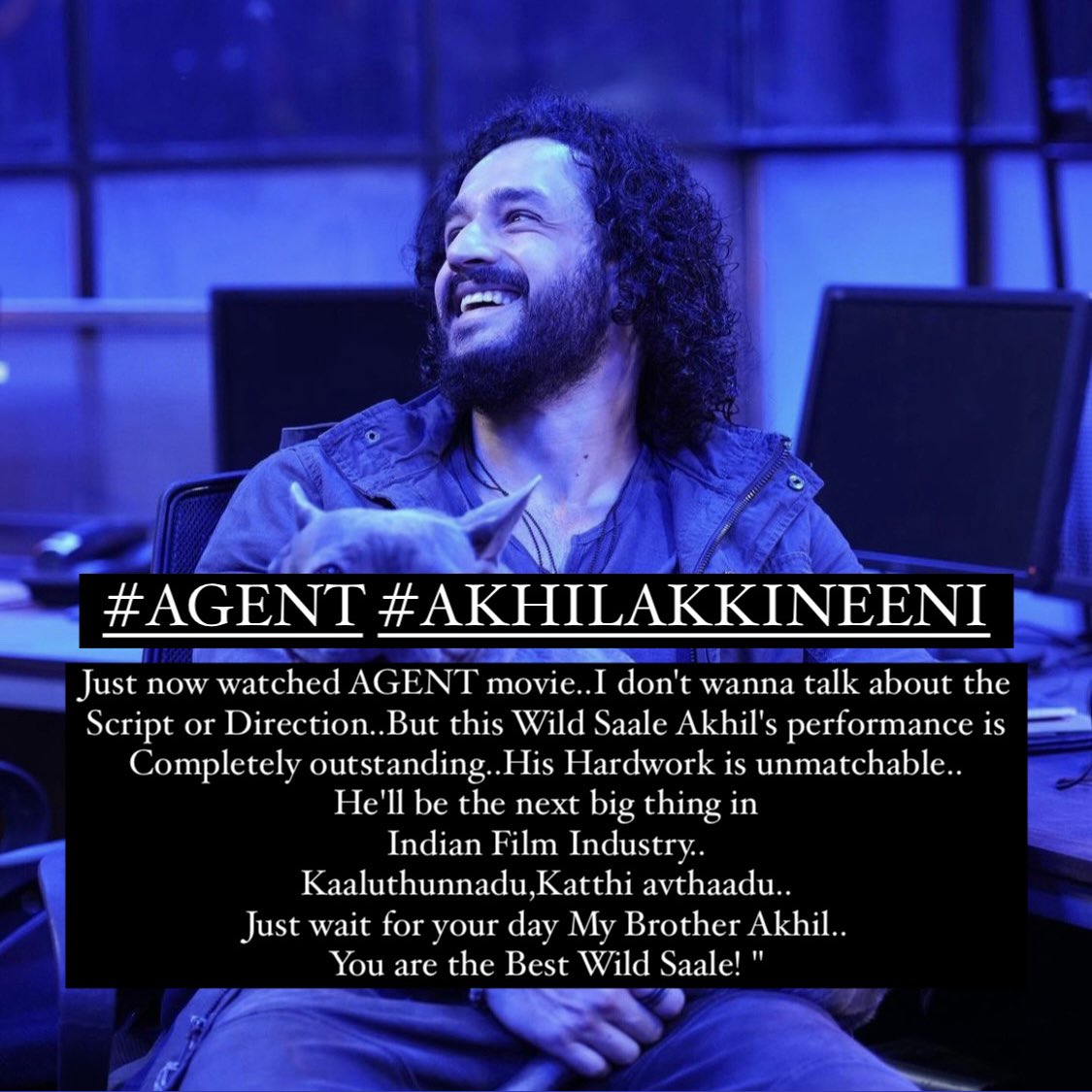 Kaaluthunnadu, Katthi Avthaadu..Your Hard Work is Unmatchable my Brother. You are one of my true inspiration when i persue to become a Film Hero..We Love you @AkhilAkkineni8 you've a great son @amalaakkineni1 @iamnagarjuna garu! 🔥
#AgentMovie #AkhilAkkineni #Amala Akkineni