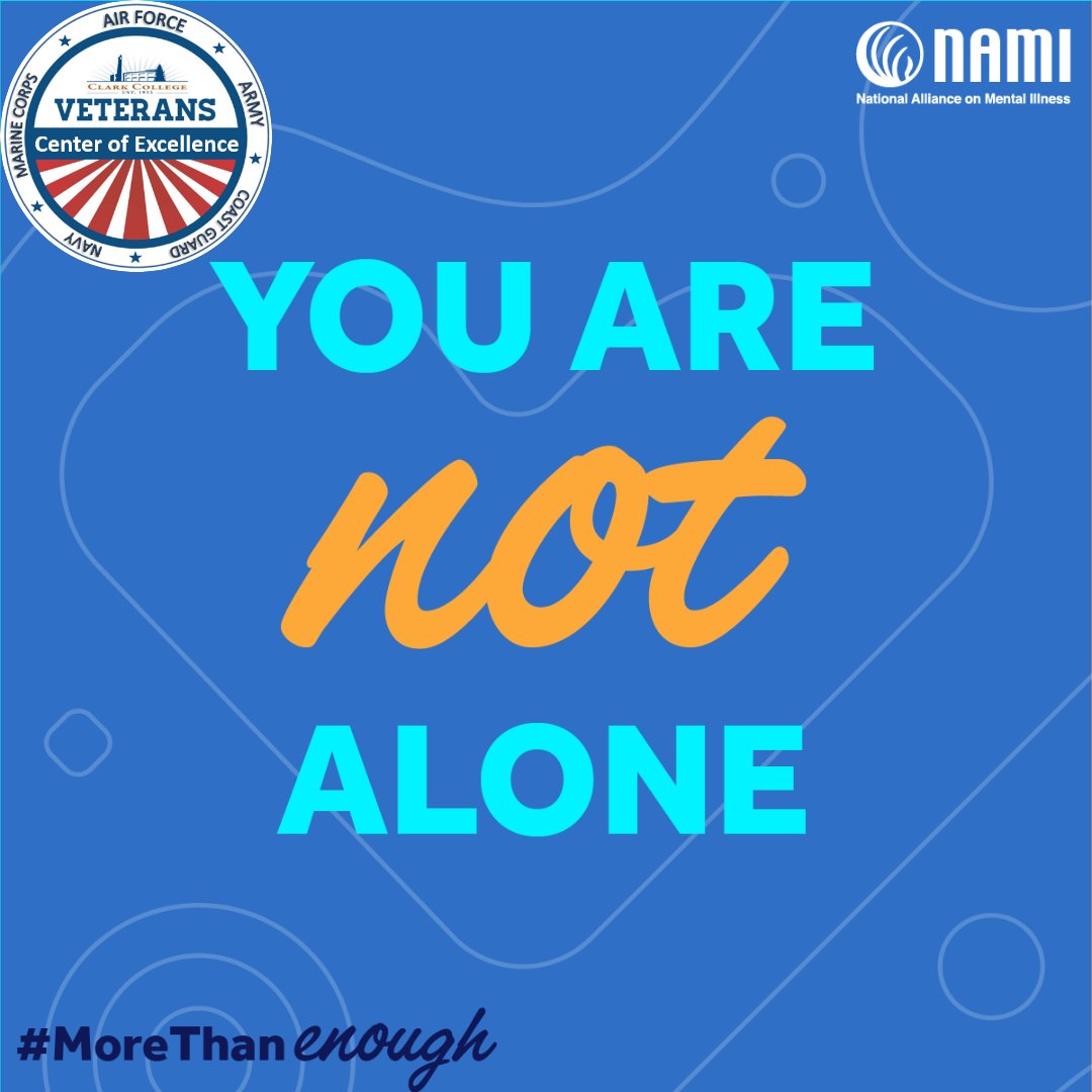 ClarkVeterans's tweet photo. Your worth is not measured by your productivity. You deserve  love and healing just as you are. You are #MoreThanEnough.  @NAMICommunicate: https://t.co/6lNO83Ig6P https://t.co/SfpSRtnAuQ