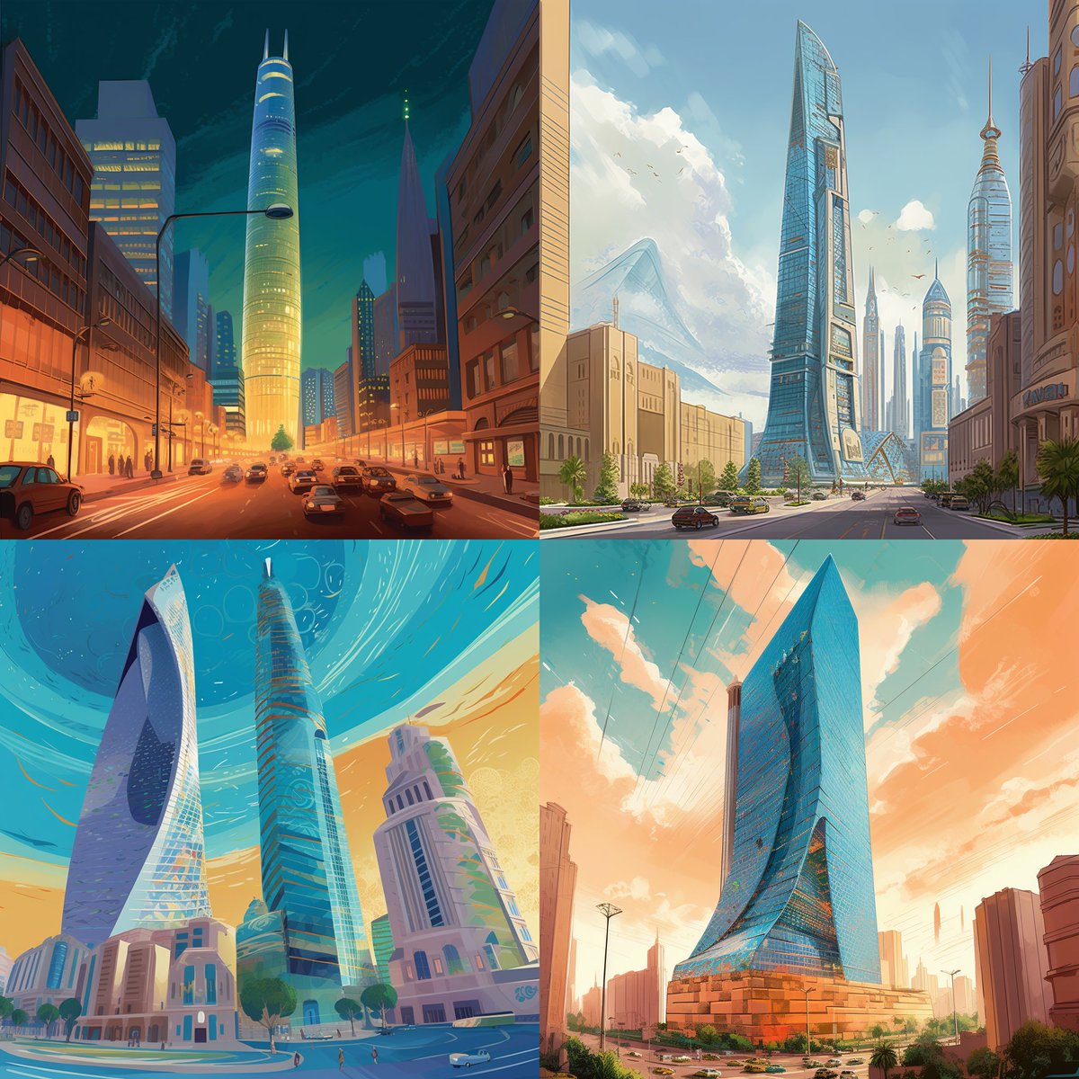 A2Alturki's tweet image. من الممكن أن يأخذنا الذكاء الصناعي في رحلة ملهمة إلى مستقبل الرياض المعماري!  من خلال تحليل المعالم الحالية مثل برج المملكة وبرج الفيصلية وKAFD ، يولد الذكاء الاصطناعي تصميمات ذات رؤية تمزج بين التقاليد والابتكار.  استكشف هذه الأمثلة المثيرة للتفكير وتخيل الإمكانيات اللامحدودة …