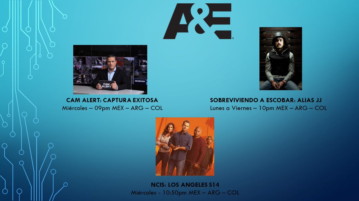 S2CyMKT's tweet photo. ¡No te pierdas esta semana en @AELatam ! #CamAlert #AliasJJ #NCISLA https://t.co/iEvvlvpFAd