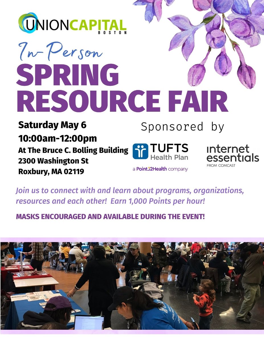 NextLeads's tweet image. Don't miss the @UCBoston Spring Resource Fair Saturday at the Bolling Building from 10am-12pm sponsored by @Comcast #InternetEssentials and @TuftsHealthPlan! 

@BostonABCD
@AADiabetesORG
@alzassociation
@AuthenticFoundn
@emassbigs
@HigherGround
@TeenEmpowerment
@MassAdvocates