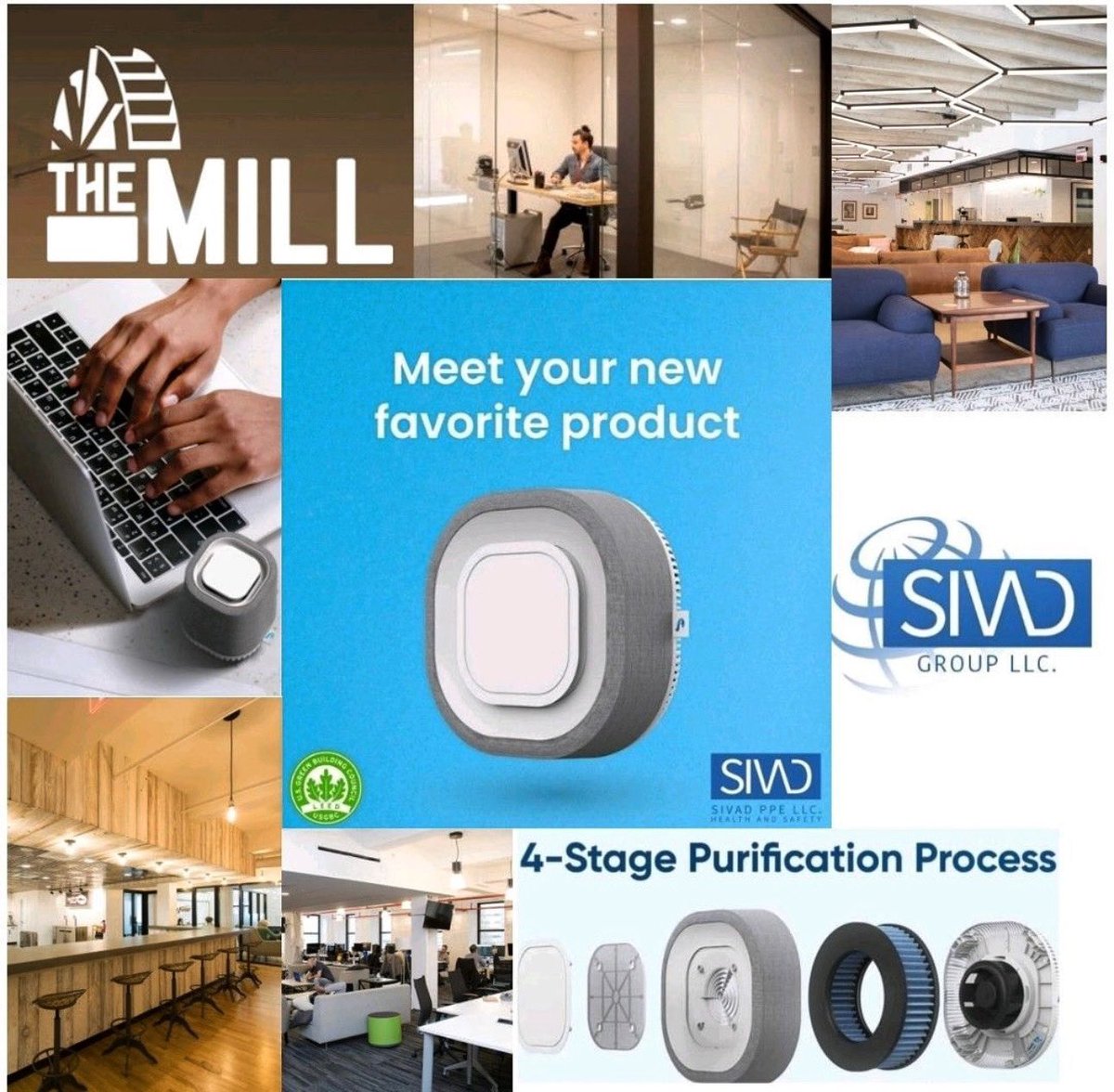 Dustinsivadppe's tweet photo. @TheMillDE   is a community and co-working space that provides shared workspace for entrepreneurs, remote workers, startups and established businesses. 
Together with SIVAD GROUP LLC. - Certified MBE and Aura Air we are providing this community of working profesionals clean air. https://t.co/cvm7NoMAj8