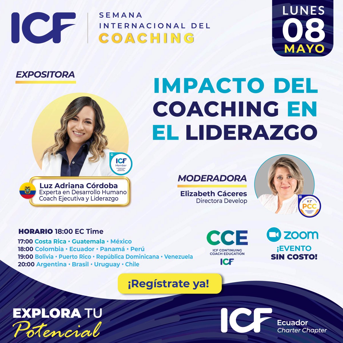 icfecuador's tweet photo. 👉 ICF Ecuador te invita a la Semana Internacional del Coaching, participa del evento 🇪🇨 𝗜𝗠𝗣𝗔𝗖𝗧𝗢 𝗗𝗘𝗟 𝗖𝗢𝗔𝗖𝗛𝗜𝗡𝗚 𝗘𝗡 𝗘𝗟 𝗟𝗜𝗗𝗘𝗥𝗔𝗭𝗚𝗢 por Luz Adriana Córdoba - Coach Miembro ICF. 

✅Inscríbete: https://t.co/Wi92k5o94A

¡Regístrate ya!

#icfecuador #icw2023 https://t.co/vovz3Jwj3E