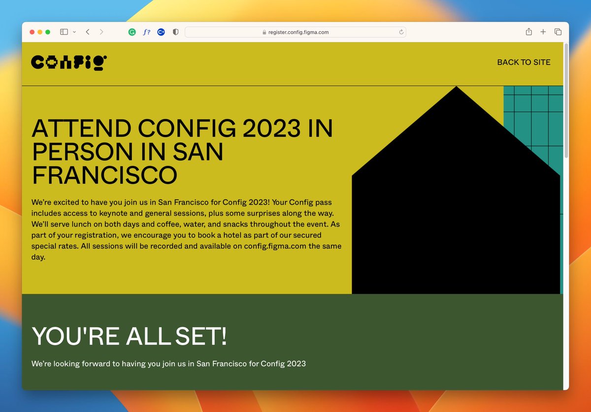 I still can't believe it! I'm thrilled to announce that <a href="/figma/">Figma</a> has approved my scholarship and I'll be attending #config2023 in person!

If any of you are also going and want to hangout, let me know!
See you soon in San Francisco! 🌁✌🏻