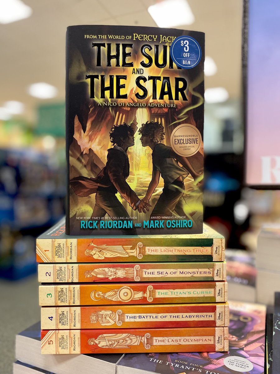 It’s finally here - The new #RickRiordan and #MarkOshiro book, The Sun and the Star featuring Nico Di Angelo! Head over to your nearest Barnes and Noble because these books are FLYING off the shelves.
#PercyJackson #nicodiangelo