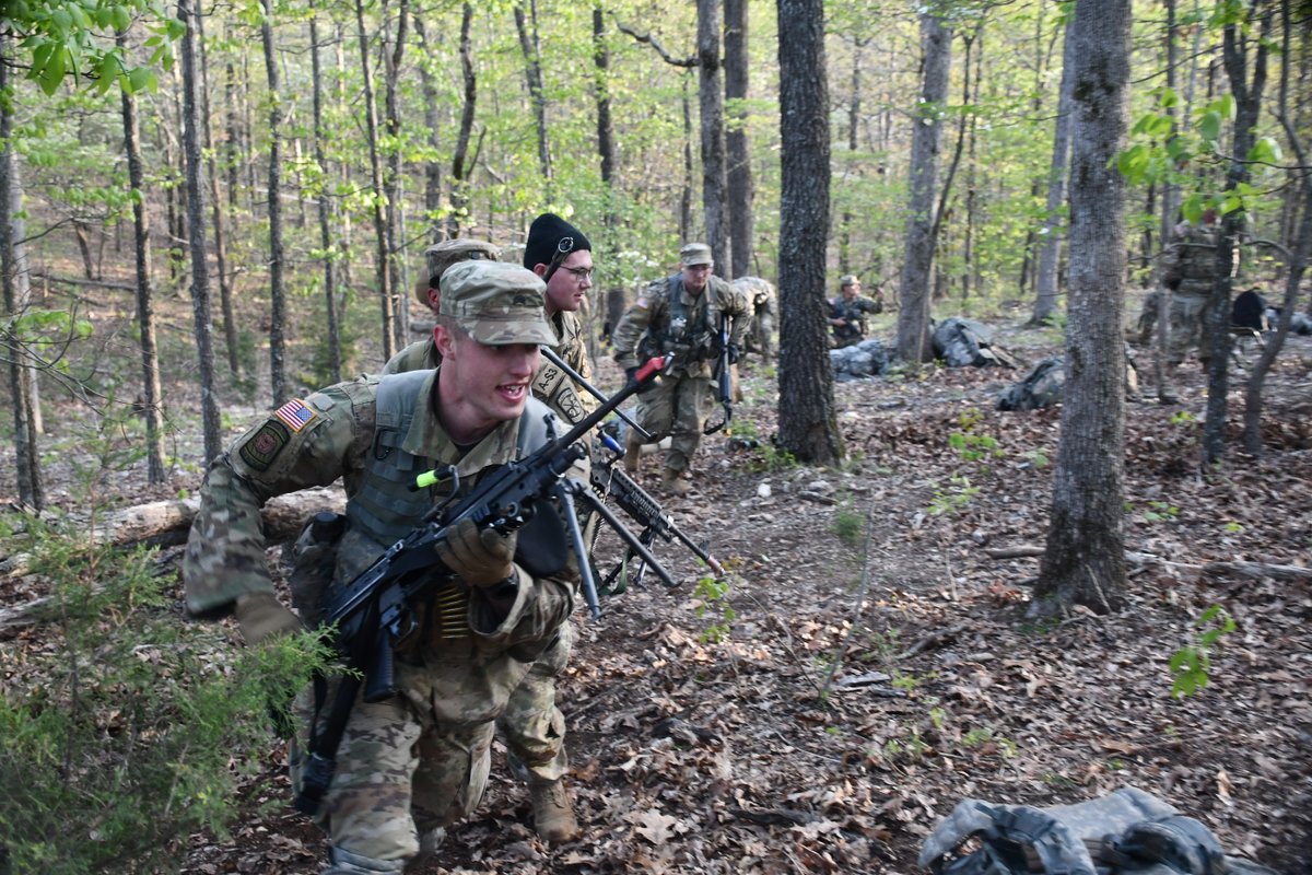 MoStateArmyROTC's tweet photo. Day 3 of 4: On the third day of JFTX, all platoons woke up to a cold and brisk morning from their Patrol Bases and jumped right into more missions.  All cadets performed excellently! Way to lead from the front cadets!🐻

#BeAllYouCanBe #armyrotccadet #3rdbdearmyrotc https://t.co/tK2AuTQdM7