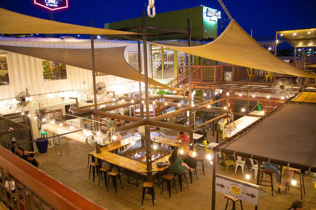 Looking for a unique experience in Albuquerque? Check out Green Jeans Food Hall, the original food hall and brewery built entirely from recycled shipping containers! With an outdoor patio and arcade, and NM-centric shop, it's the perfect spot to hang out with friends and family.