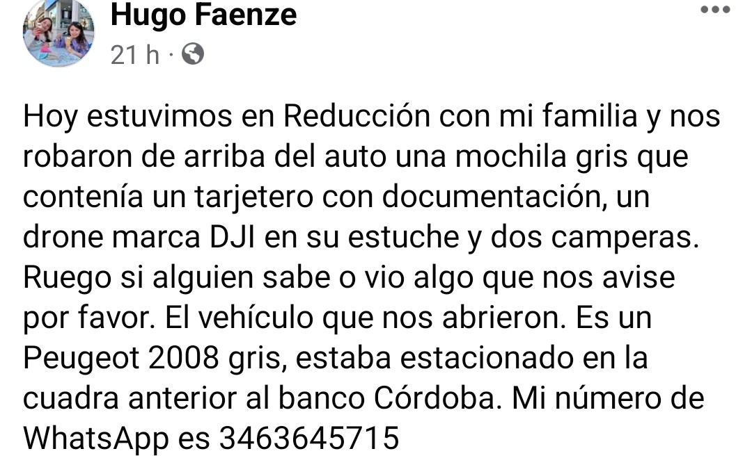 Si alguien vio o sabe algo les agradeceríamos de todo corazón que nos avise.. 🙏🙏 esto fue ayer lunes en REDUCCIÓN..