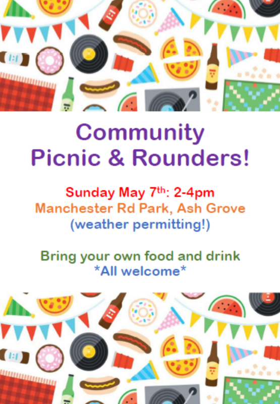 This Sunday 2-4pm in the park! All welcome!