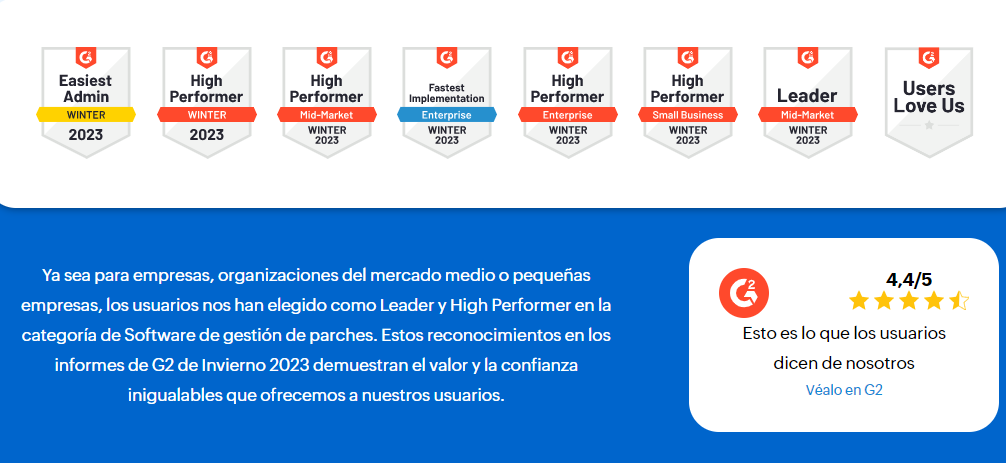 ManageEngineLA's tweet photo. No un triple. No un quíntuple. ¡Es un óctuple! 🏆🙌 #ManageEngine #PatchManagerPlus gana premios en múltiples categorías en los Informes de G2 de Invierno 2023. ¿Quieres saber cómo lo logramos? Descúbrelo aquí. 🔥🔗 https://t.co/gtNqhnvaap https://t.co/KjDr5grv1Q