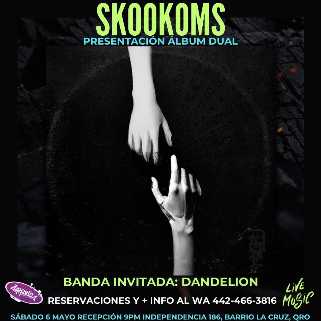 La RockArtelera del 4 al 6 de Mayo 2023. Reservaciones y + info al WA 442-466-3816