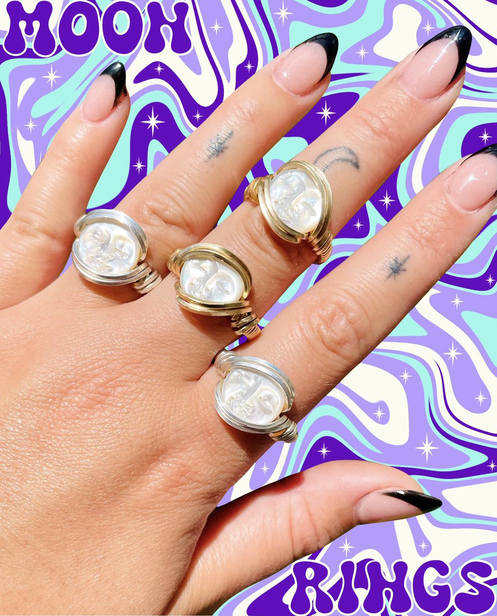 RaisedVbrations's tweet photo. ✨🌚 made to order moon rings 🌚✨ https://t.co/irQRQLVcSZ